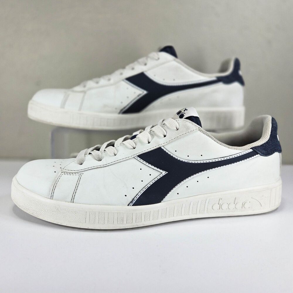 Diadora Game P DEN White Navy Retro Sneakers Mens Sz 8.5